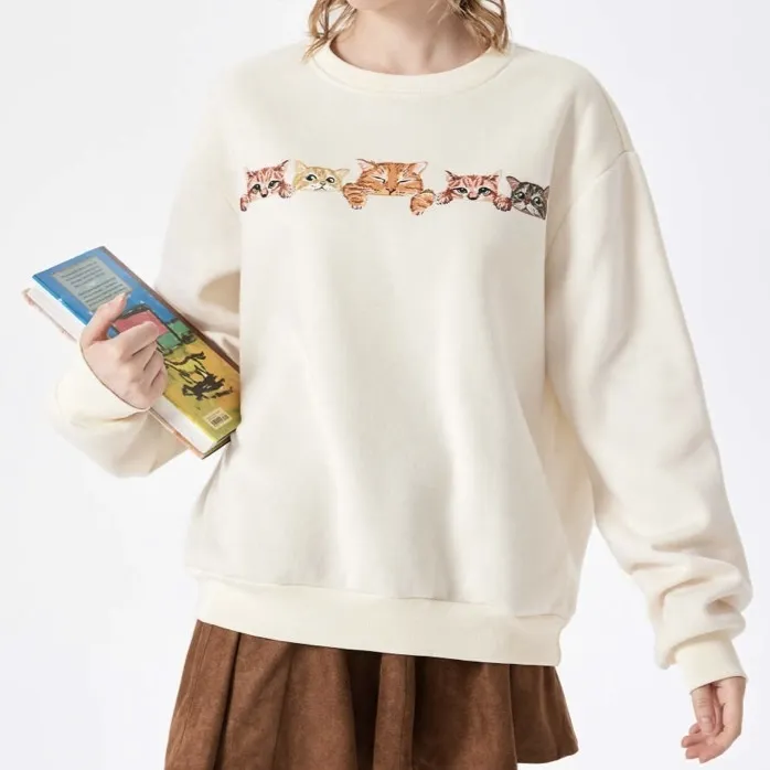 Cider  |Crew Neck Street Style Long Sleeves Other Animal Patterns