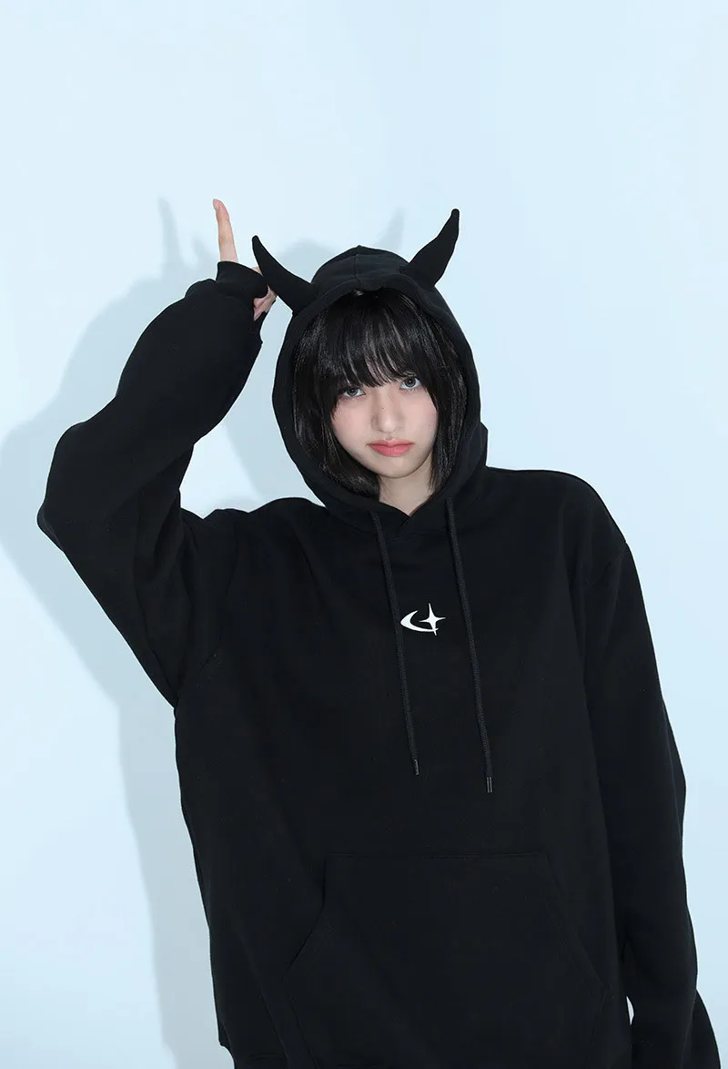 CLUT STUDIO  |●CLUT STUDIO● 0 5 devil hoodie (2color) unisex