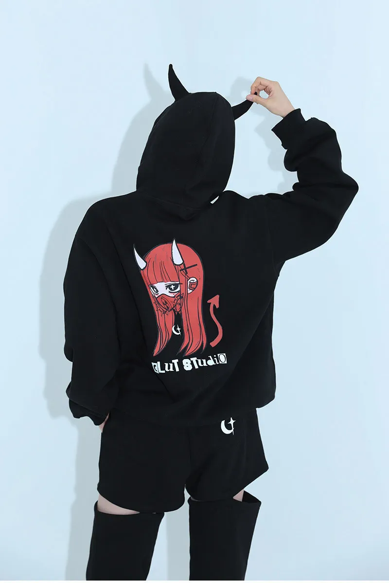 CLUT STUDIO  |●CLUT STUDIO● 0 5 devil hoodie (2color) unisex