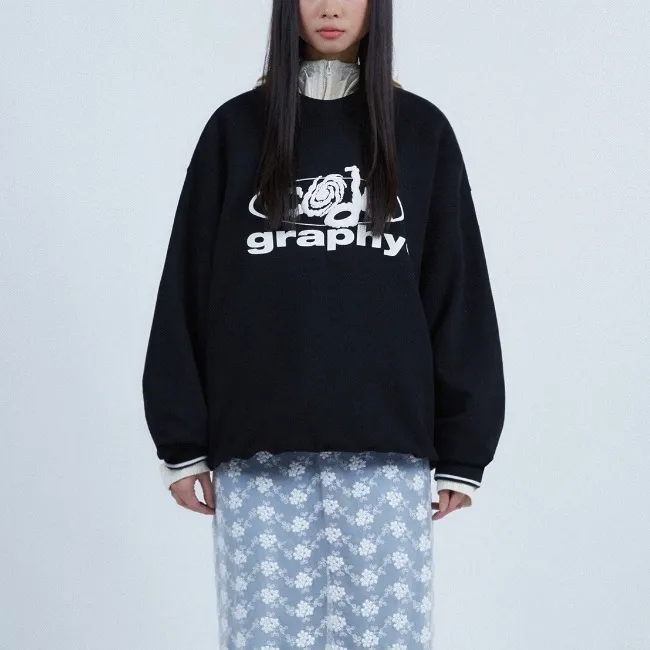 Code graphy  |Unisex Street Style Long Sleeves Plain Logo