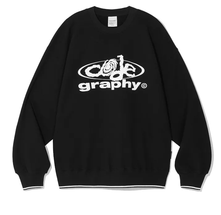 Code graphy  |Unisex Street Style Long Sleeves Plain Logo