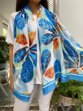 Colourful Metallic Leaf Scarf