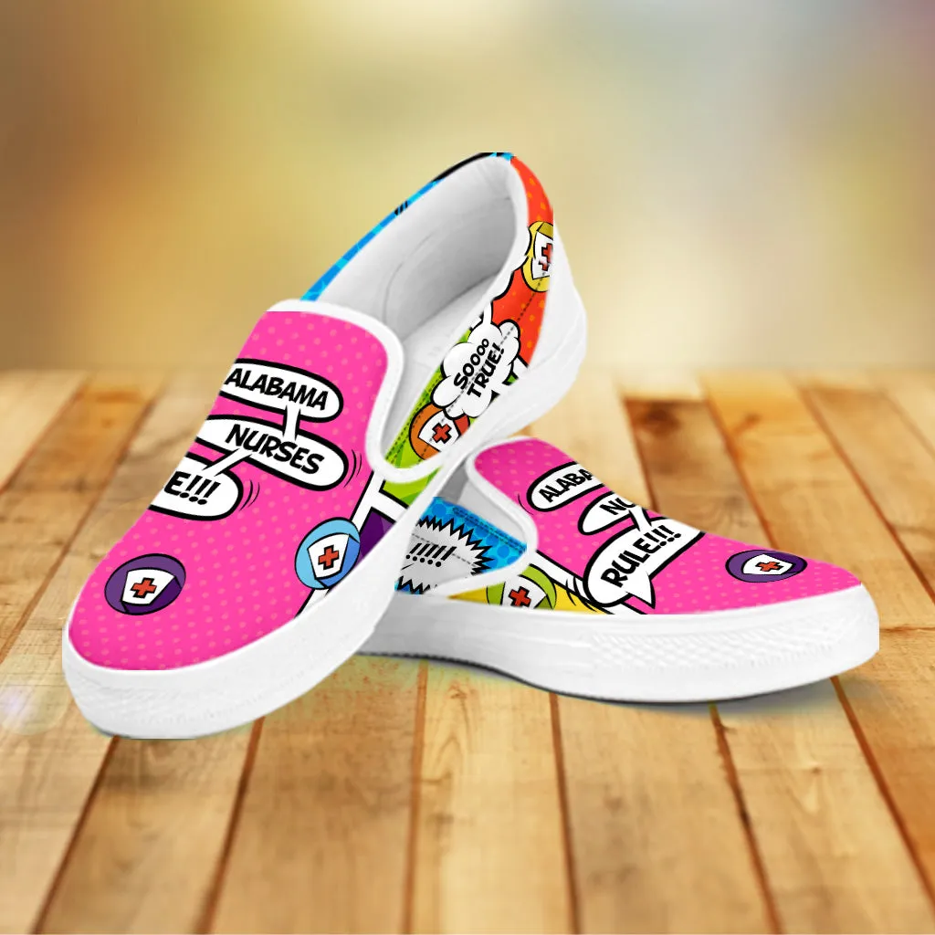 Comic Alabama Nurse Slip On Shoes