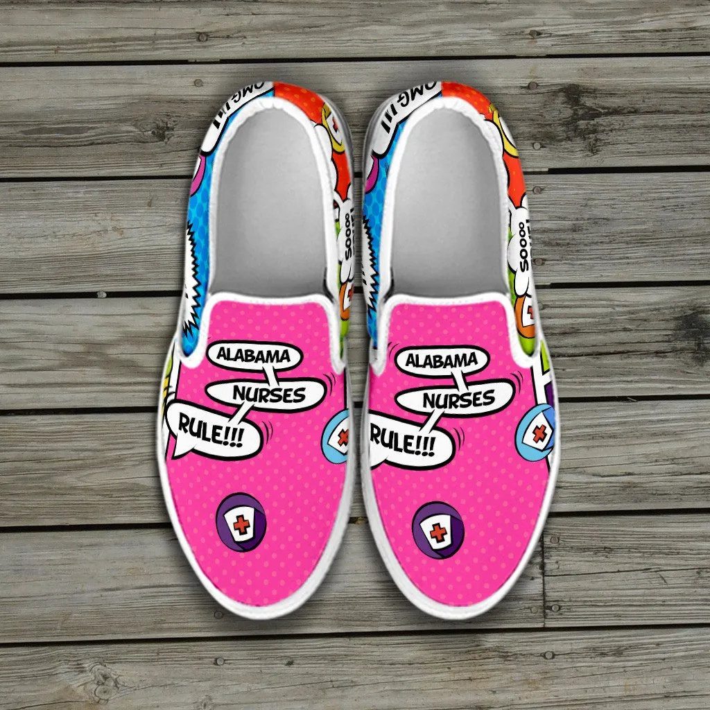 Comic Alabama Nurse Slip On Shoes