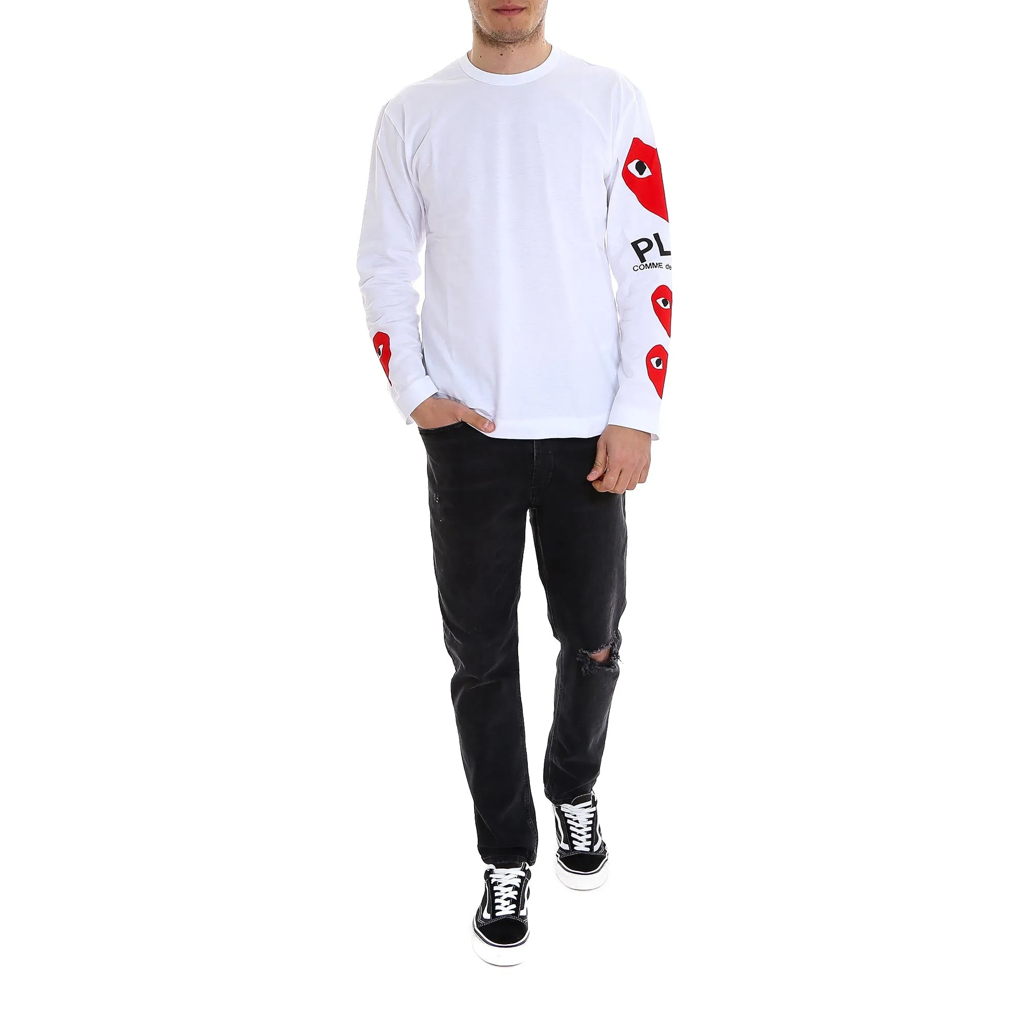 Comme des Garons Play Heart Print Long-Sleeve T-Shirt