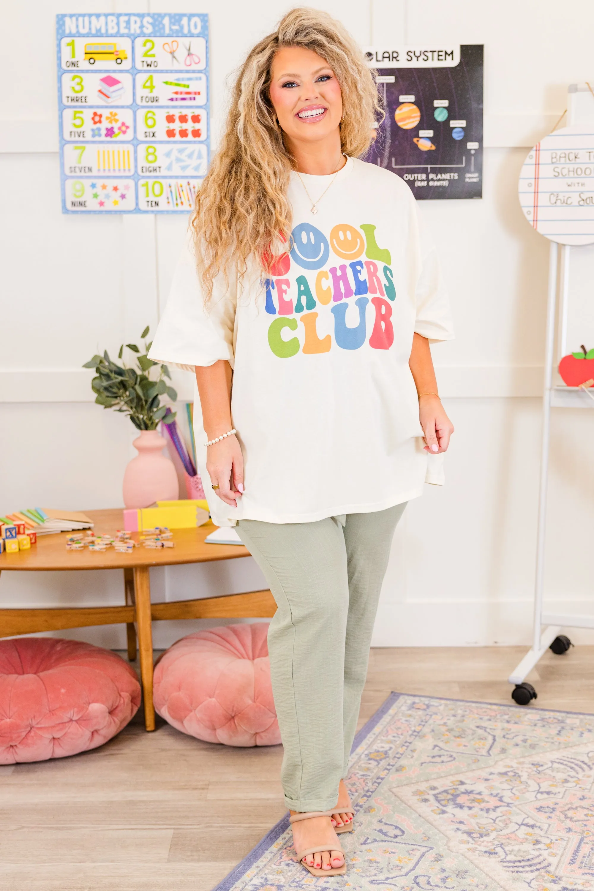 Cool Teacher Era Boyfriend Tee, Ivory