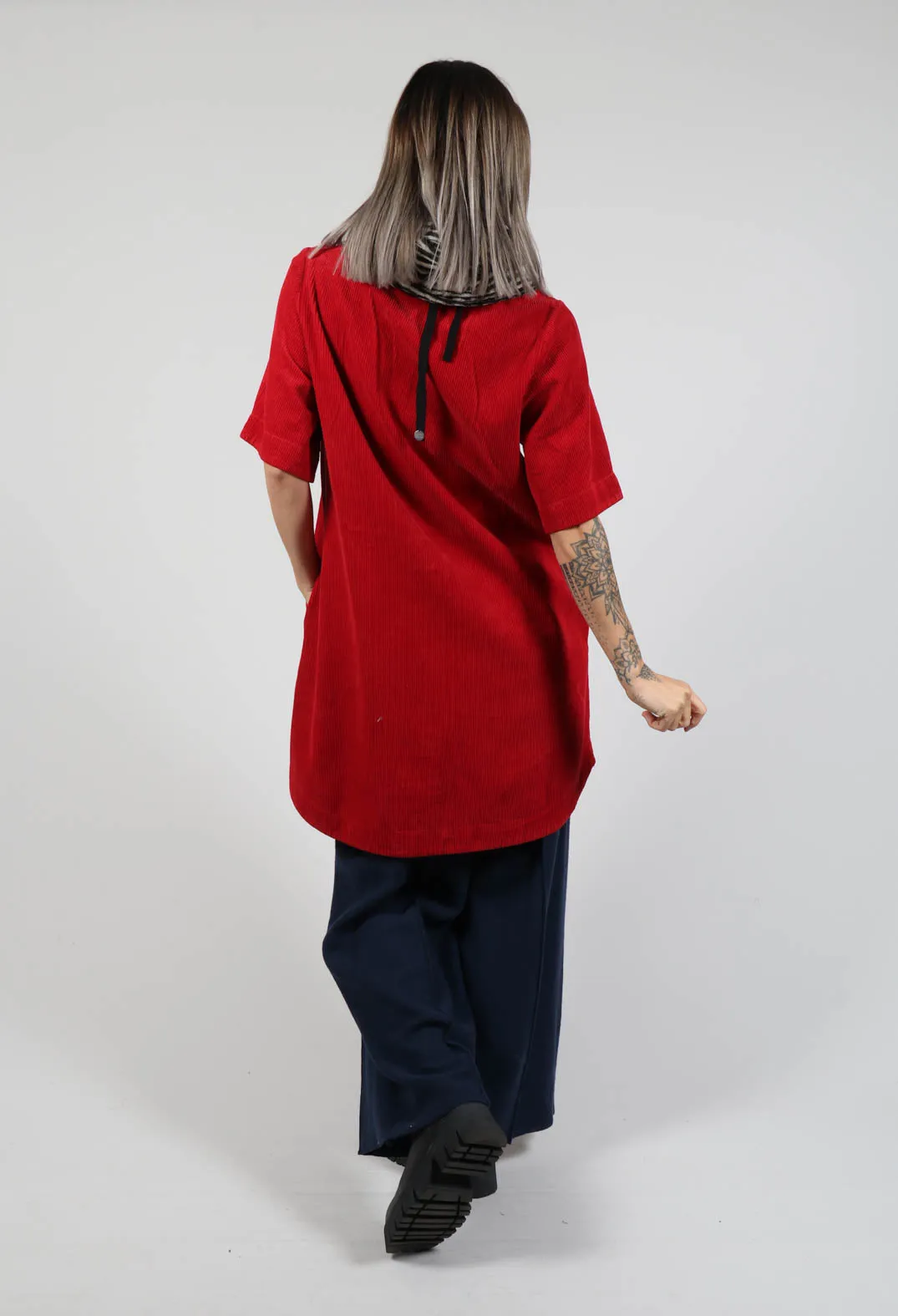 Corduroy Shift Dress in Piment