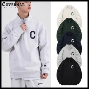 COVERNAT  |Crew Neck Unisex Street Style Long Sleeves Plain Cotton