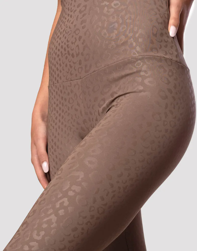 Embossed Leopard Legging Latte