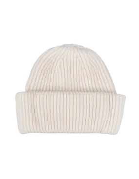 FEDELI Norge Ribbed Cashmere Beanie in Ice