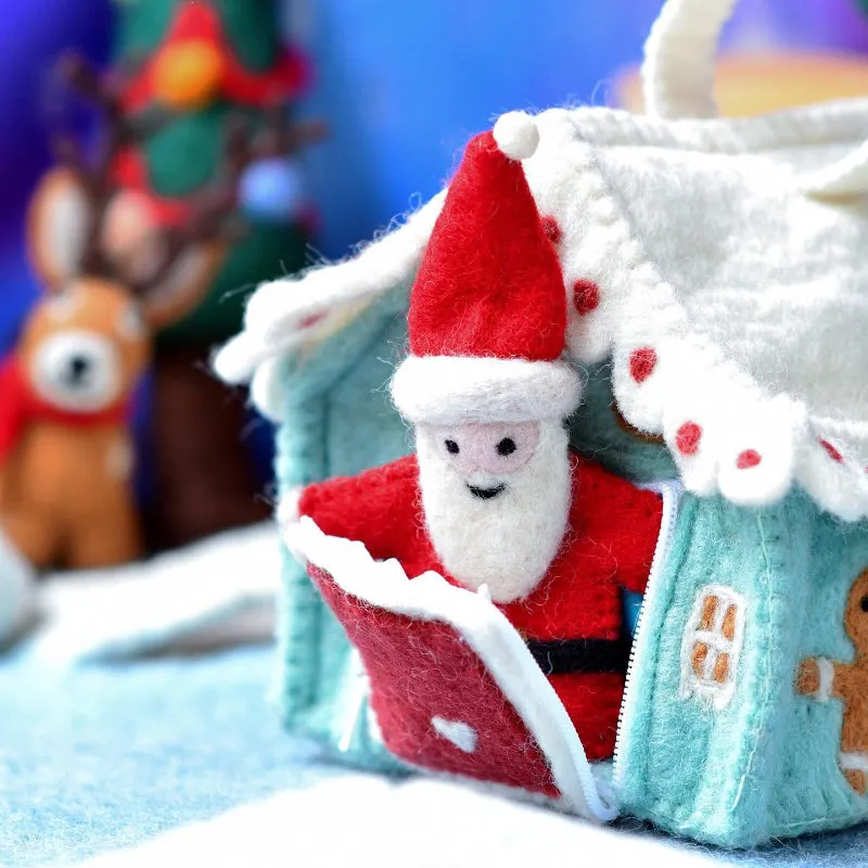 Felt Gingerbread House Bag - Blue