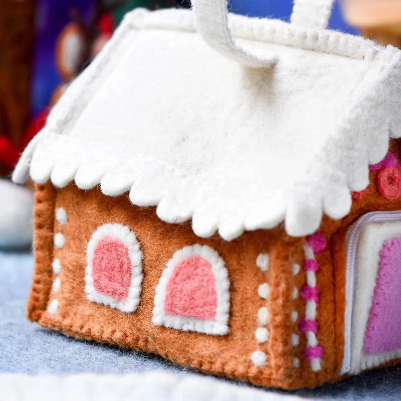 Felt Gingerbread House Bag - Pink