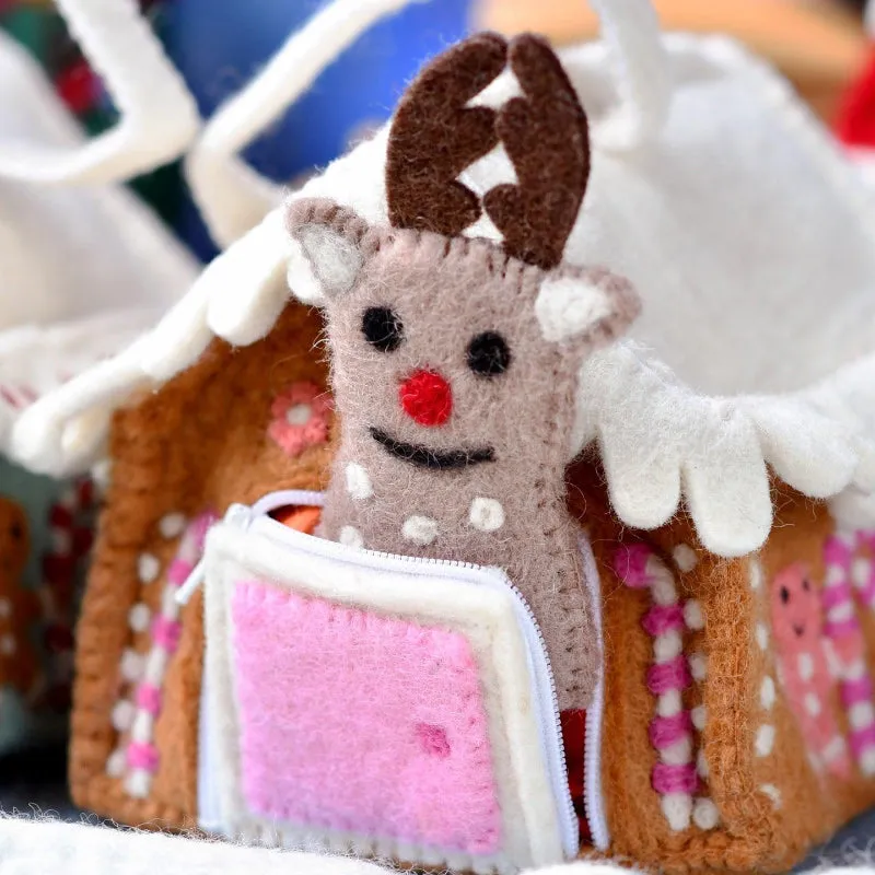 Felt Gingerbread House Bag - Pink