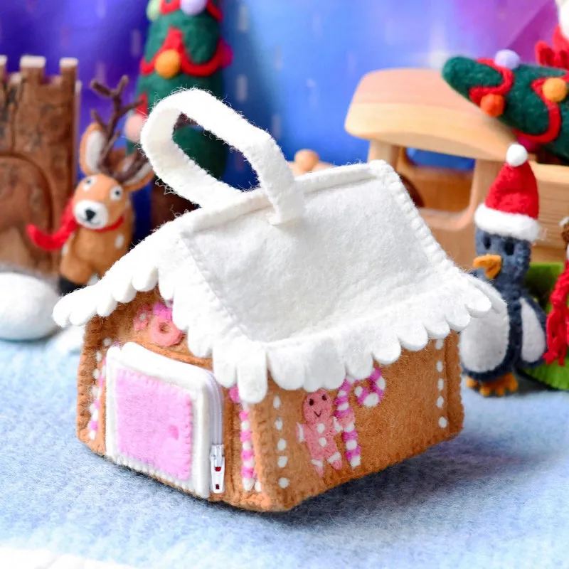 Felt Gingerbread House Bag - Pink