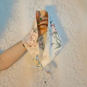 Floral triangle bonnet scarf