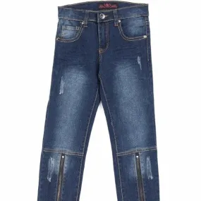 Girls blue Jeans with ankle zippers