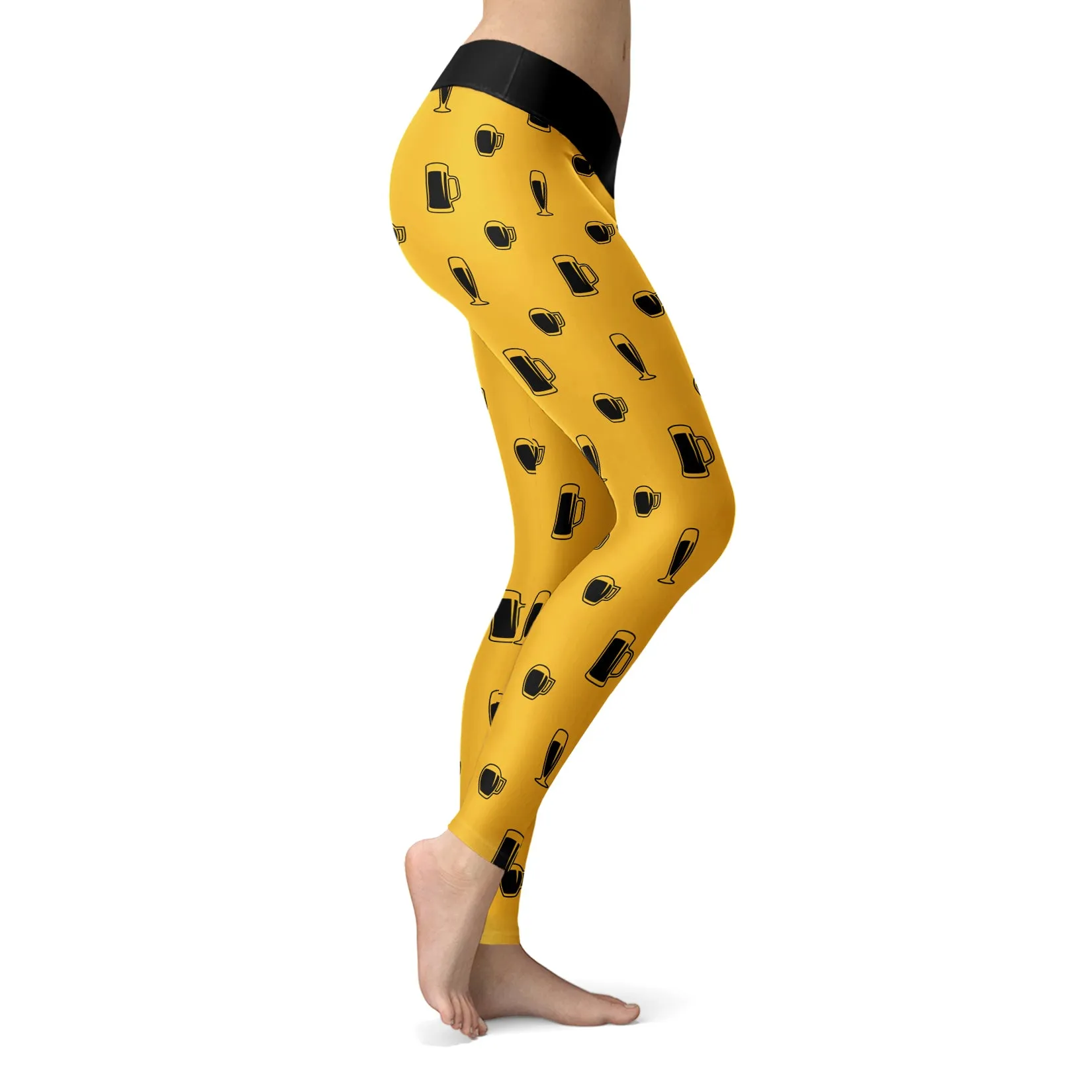 Gold and Black Beer Leggings