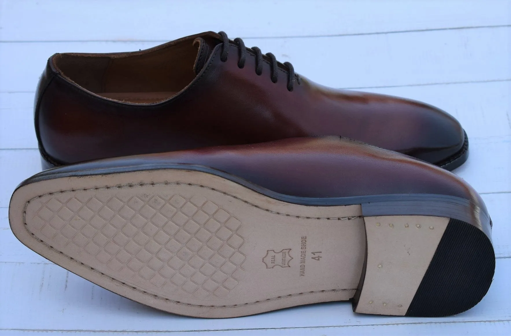 Grant Handmade Wholecut Leather Sole Shoes