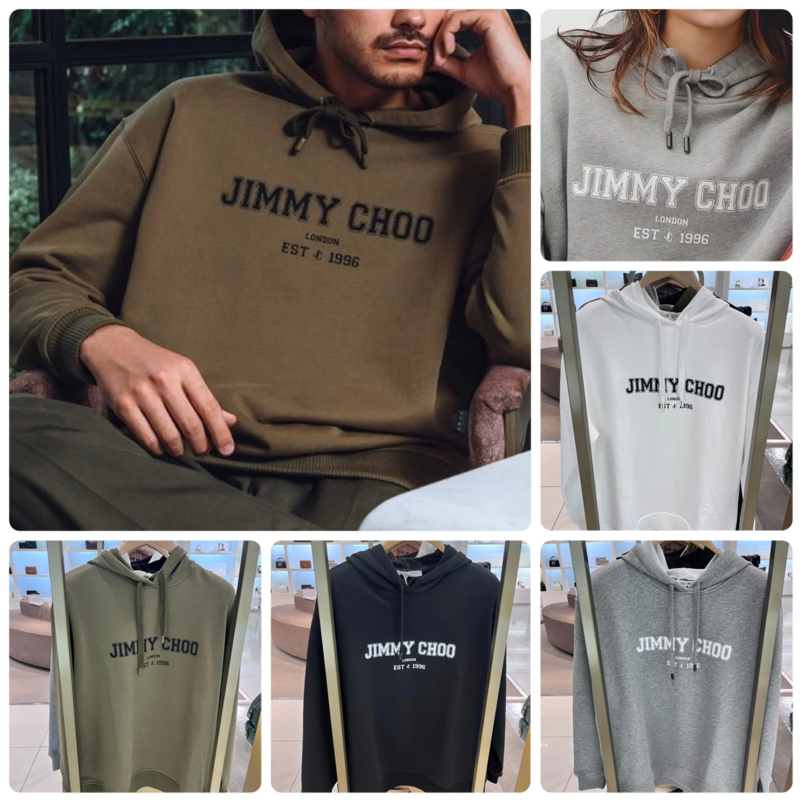 Jimmy Choo  |Unisex Sweat Street Style Long Sleeves Plain Cotton Medium