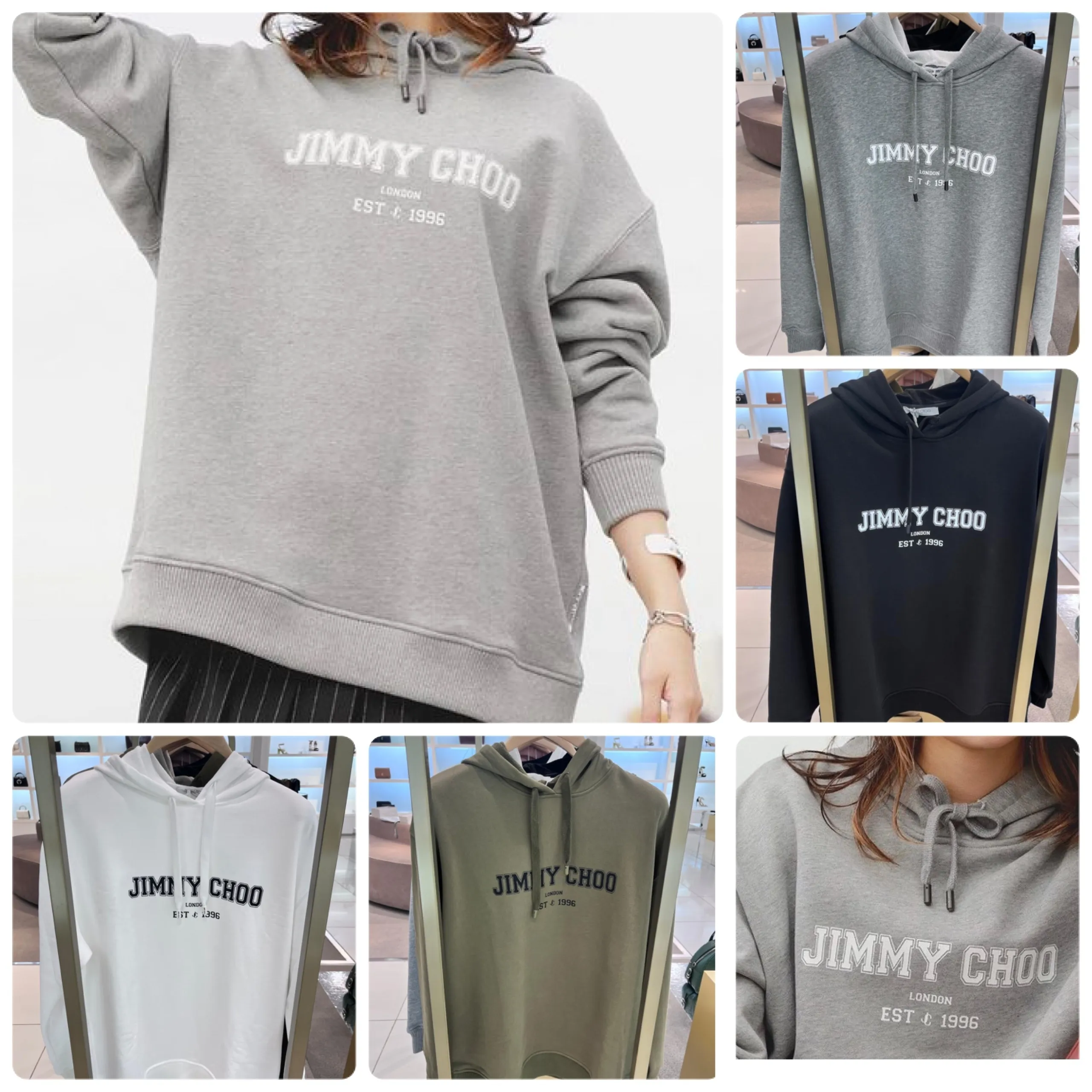 Jimmy Choo  |Unisex Sweat Street Style Long Sleeves Plain Cotton Medium