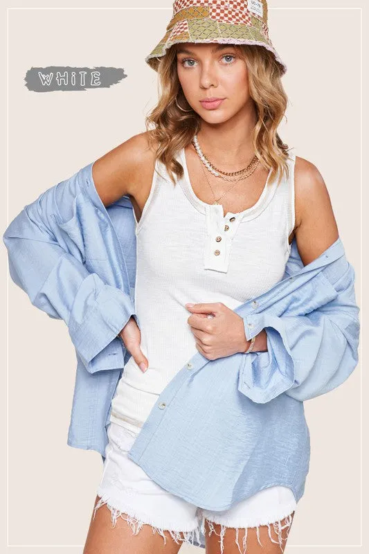 Kealy Button Down Tank Top