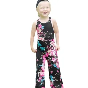 Kids Fashion Cute Toddler Black Outfits Sleeveless Romper Jumpsuit