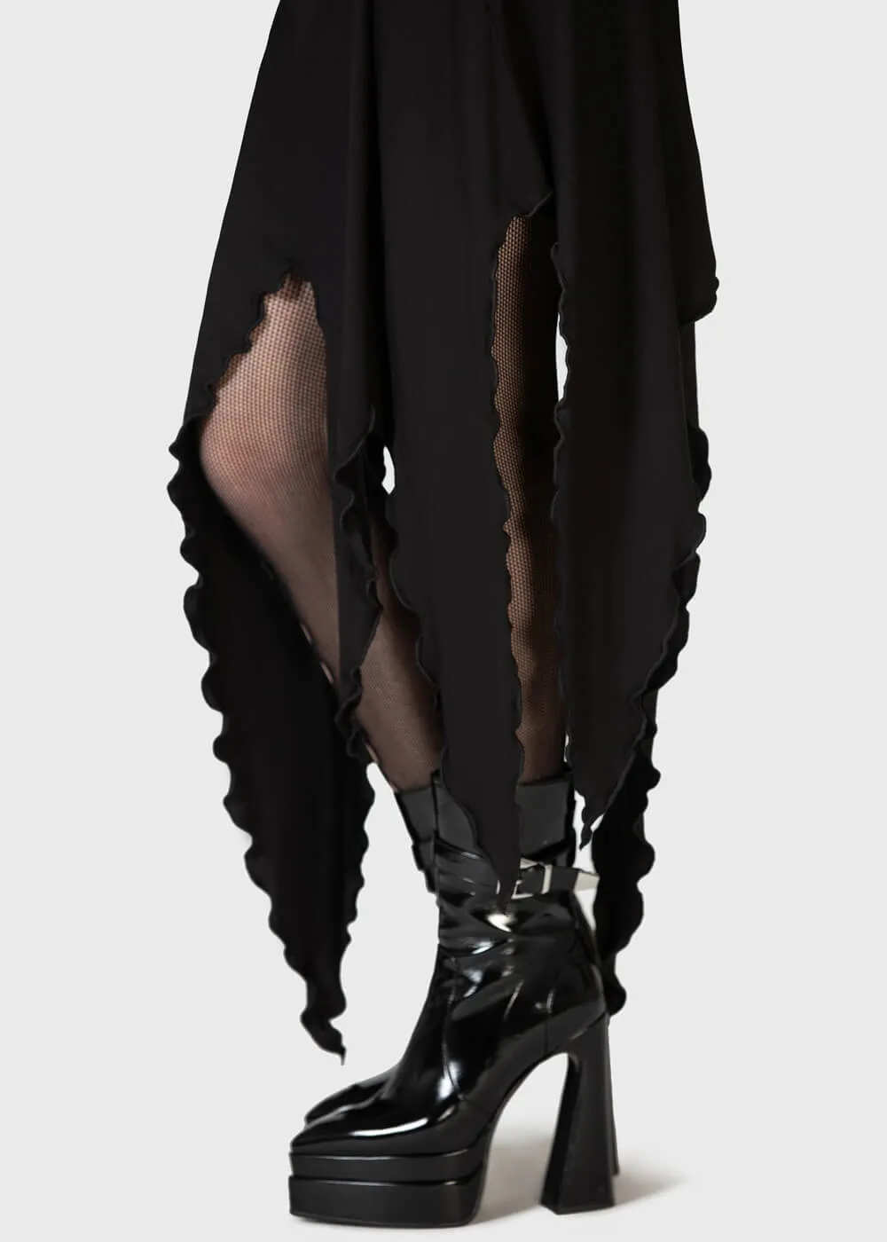 Killstar Creeping Willow Midi Skirt Black