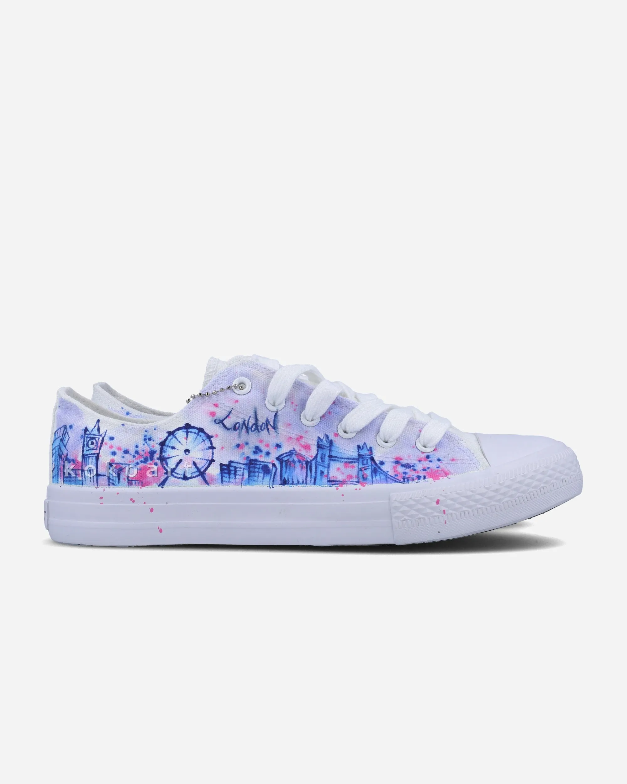 London Skyline Watercolour Hand Painted Shoes