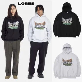 LORES  |Unisex Street Style Long Sleeves Plain Logo Skater Style