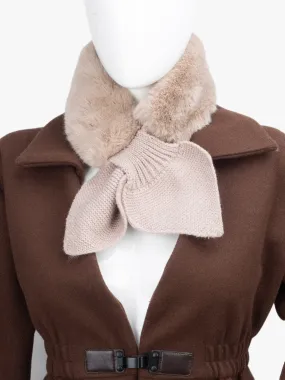 Luxury Wide Scarf With Soft Fur