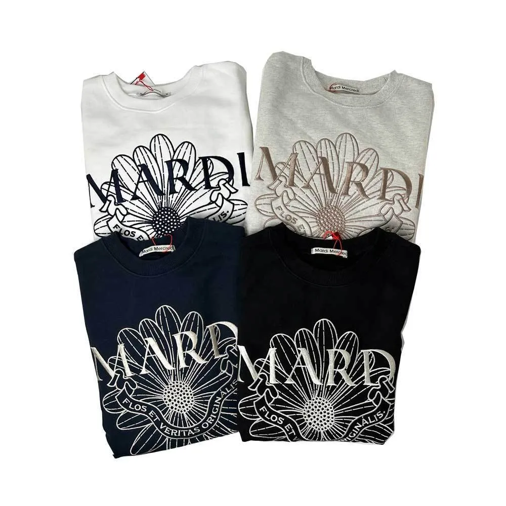 Mardi Mercredi  |Crew Neck Flower Patterns Street Style Long Sleeves Plain