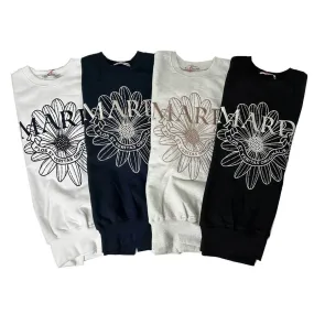 Mardi Mercredi  |Crew Neck Flower Patterns Street Style Long Sleeves Plain