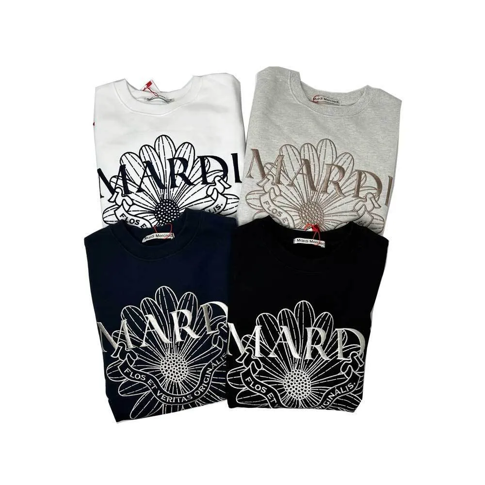 Mardi Mercredi  |Crew Neck Flower Patterns Street Style Long Sleeves Plain