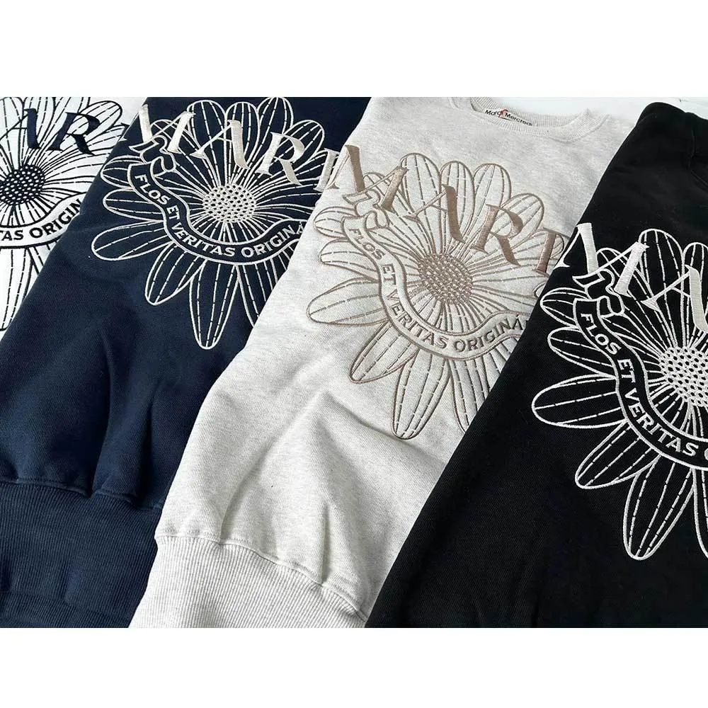 Mardi Mercredi  |Crew Neck Flower Patterns Street Style Long Sleeves Plain