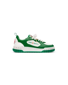 --Mens The Court Green & White Sneaker-