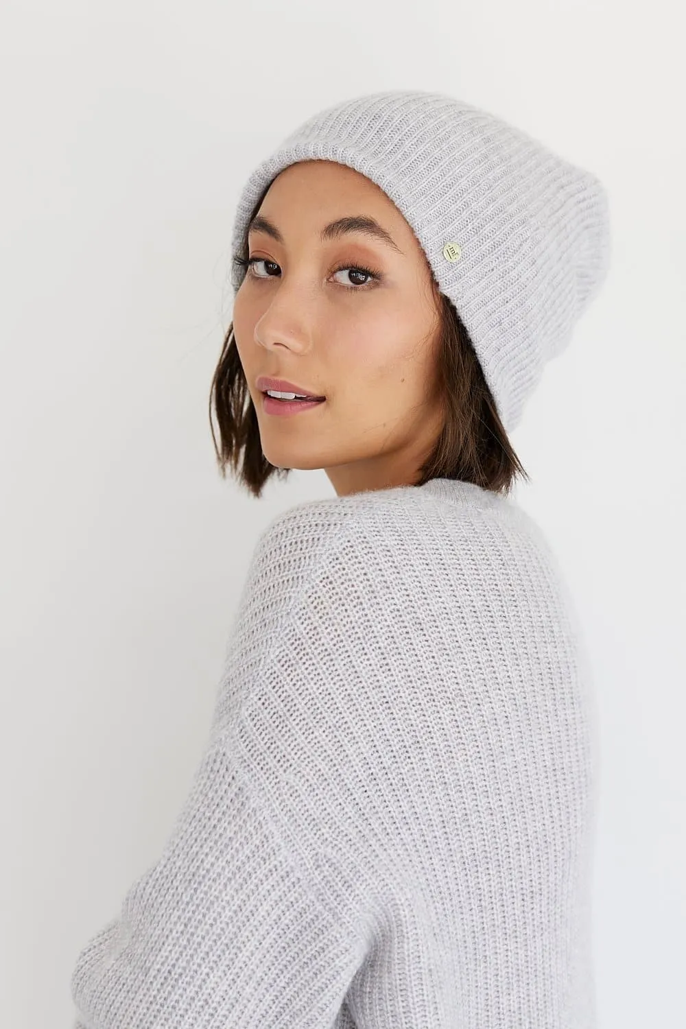 Mia Fratino - Ribbed Beanie - Foggy, Charcoal, Toast