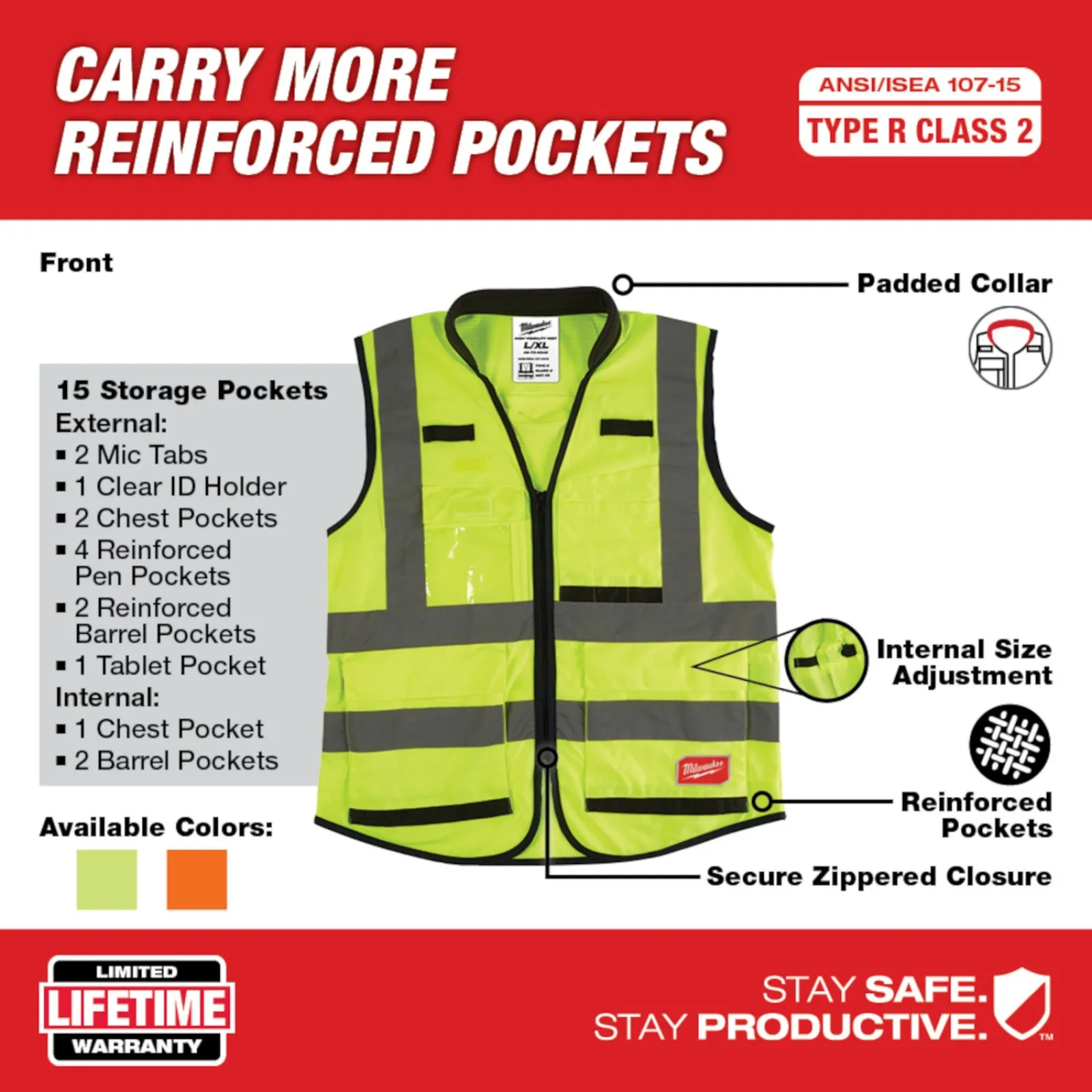 Milwaukee Class 2 Hi-Viz Performance Safety Vests