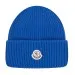 Moncler Cashmere Blend Classic Logo Beanie Blue