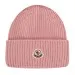 Moncler Cashmere Blend Classic Logo Beanie Pink