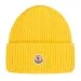 Moncler Cashmere Blend Classic Logo Beanie Yellow