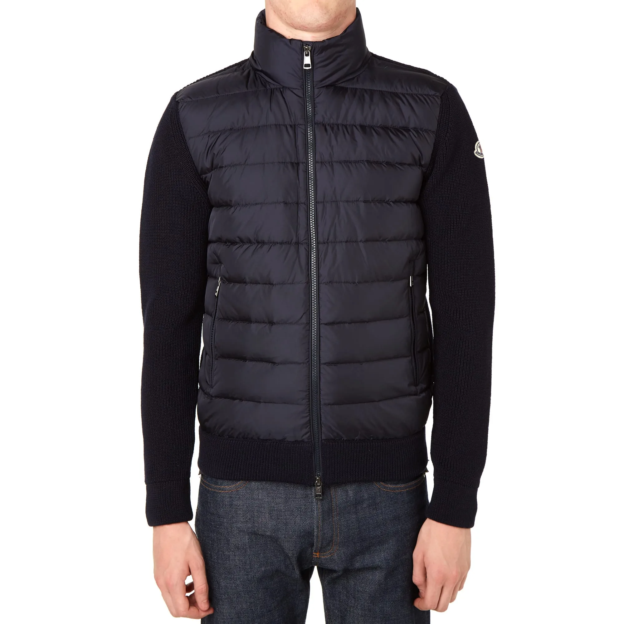 Moncler Down Front Knitted JacketNavy