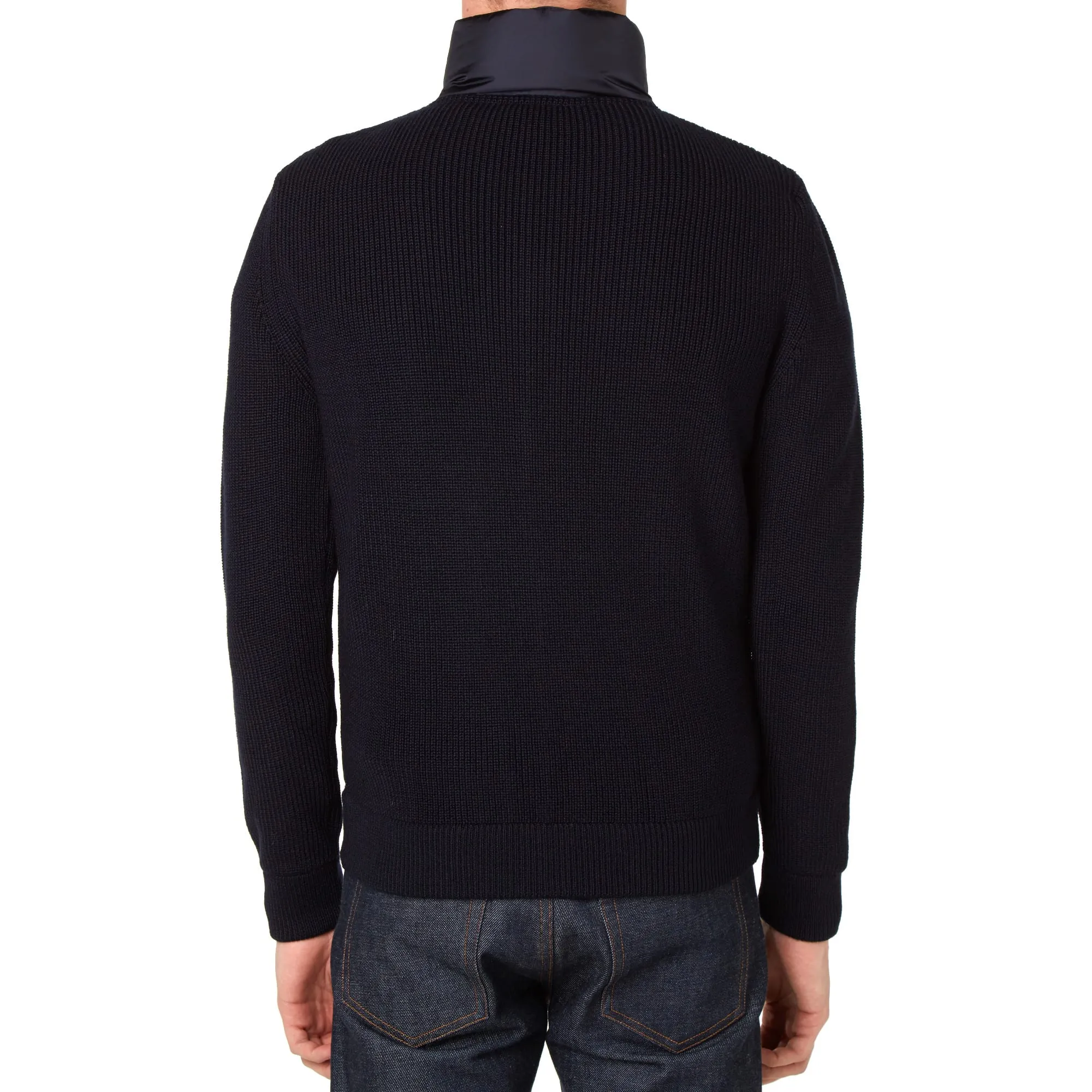 Moncler Down Front Knitted JacketNavy