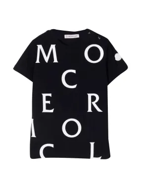 Moncler Enfant Allover Logo Printed Crewneck T-Shirt