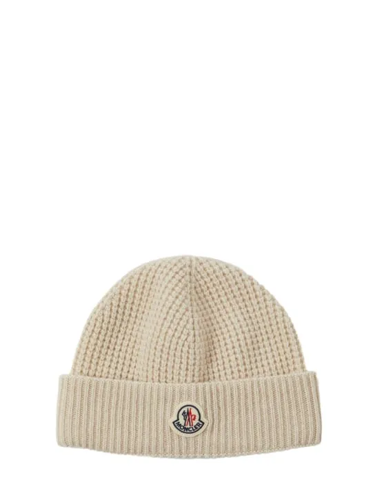 Moncler   Logo detail wool & cashmere beanie 