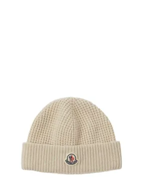 Moncler   Logo detail wool & cashmere beanie 