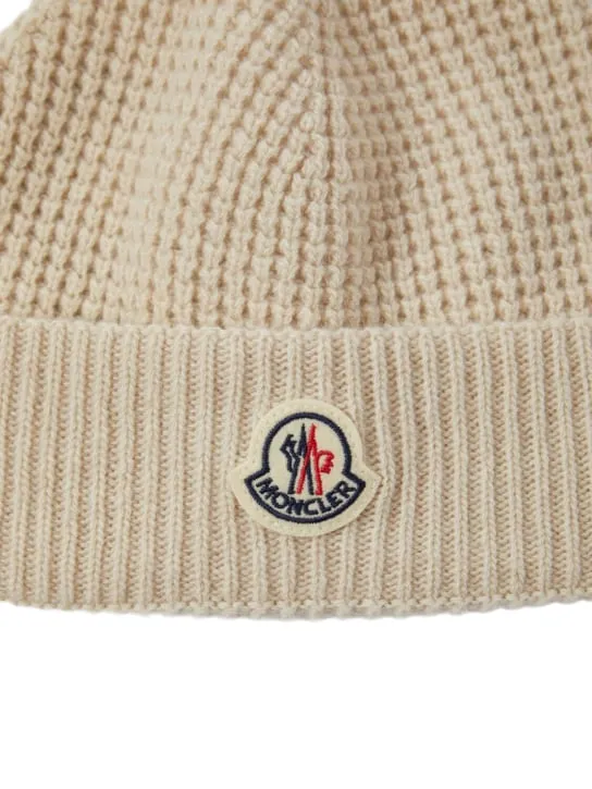 Moncler   Logo detail wool & cashmere beanie 