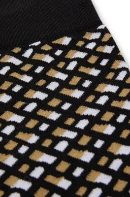 Monogram-motif socks in a mercerized cotton blend