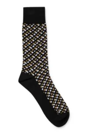 Monogram-motif socks in a mercerized cotton blend