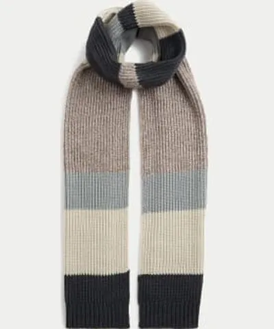 M&S Collection Mens M&S Collection Striped Knitted Scarf