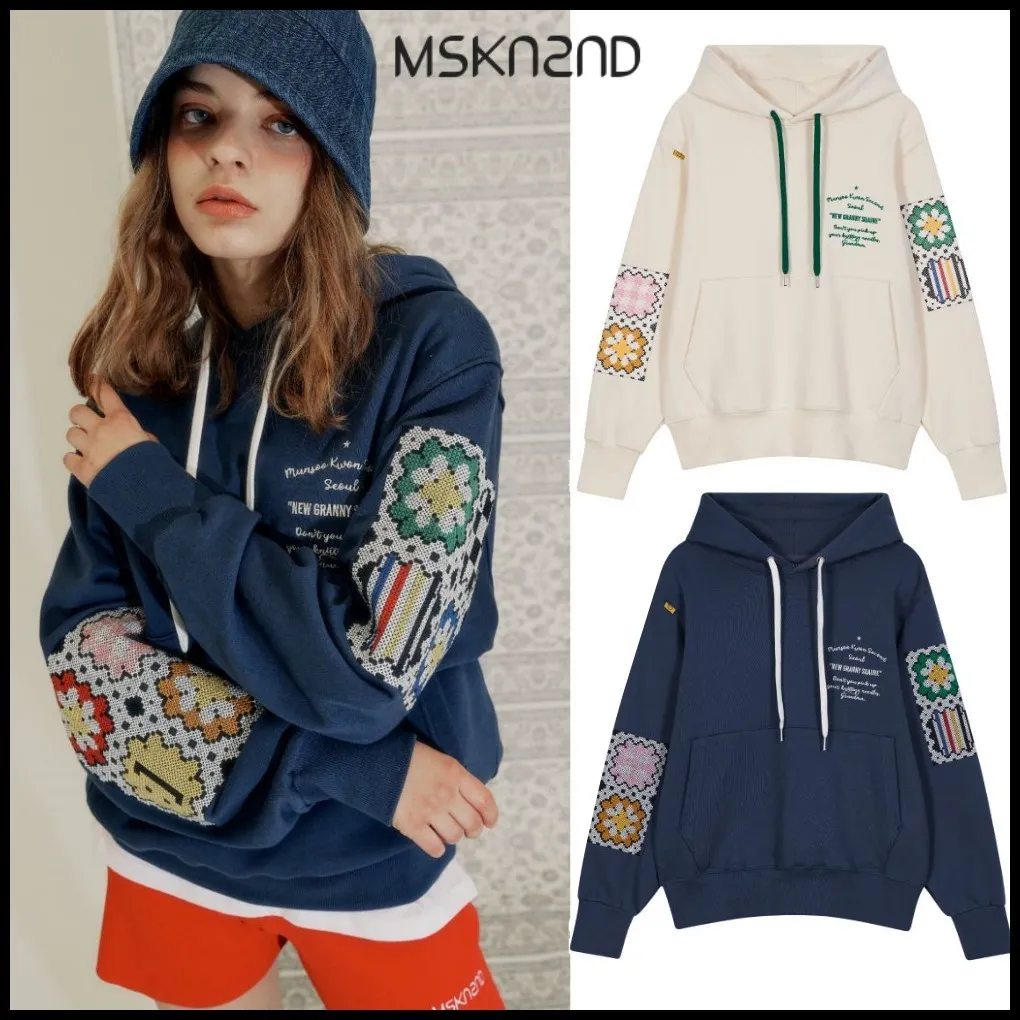 MSKN2ND  |Flower Patterns Unisex Street Style Long Sleeves Oversized